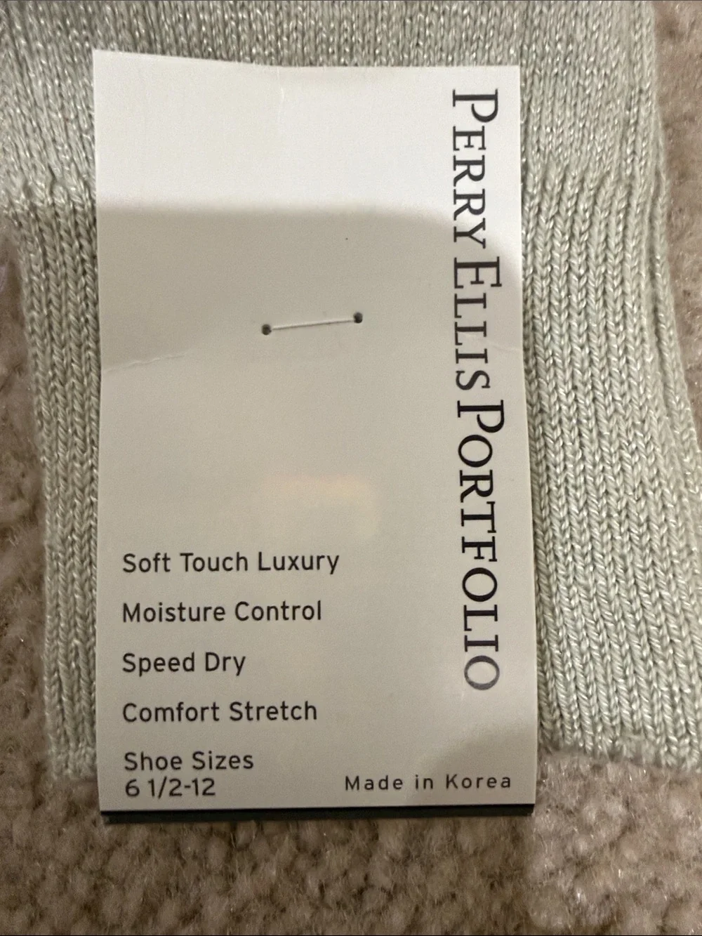 Perry Ellis Light Gray Ribbed Men's Dress Socks